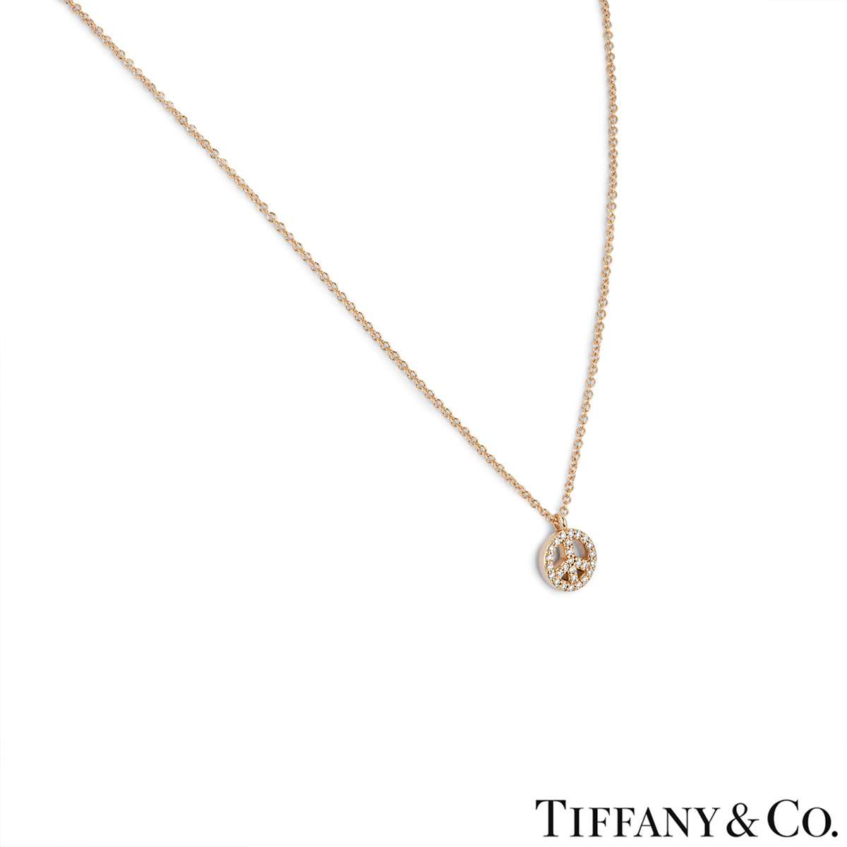 Tiffany & Co. Rose Gold Diamond Metro Peace Pendant | Rich Diamonds